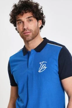 Threadbare 'Gilberto' Contrast Detail Cotton Jersey Polo Shirt -Joe Browns Store m7625914250292 royal xl 3