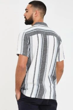 Threadbare 'Indigo' Luxe Linen Bland Revere Collar Short Sleeve Shirt 7 Threadbare 'Indigo' Luxe Linen Bland Revere Collar Short Sleeve Shirt -Joe Browns Store m7625914267276 blue xl 1