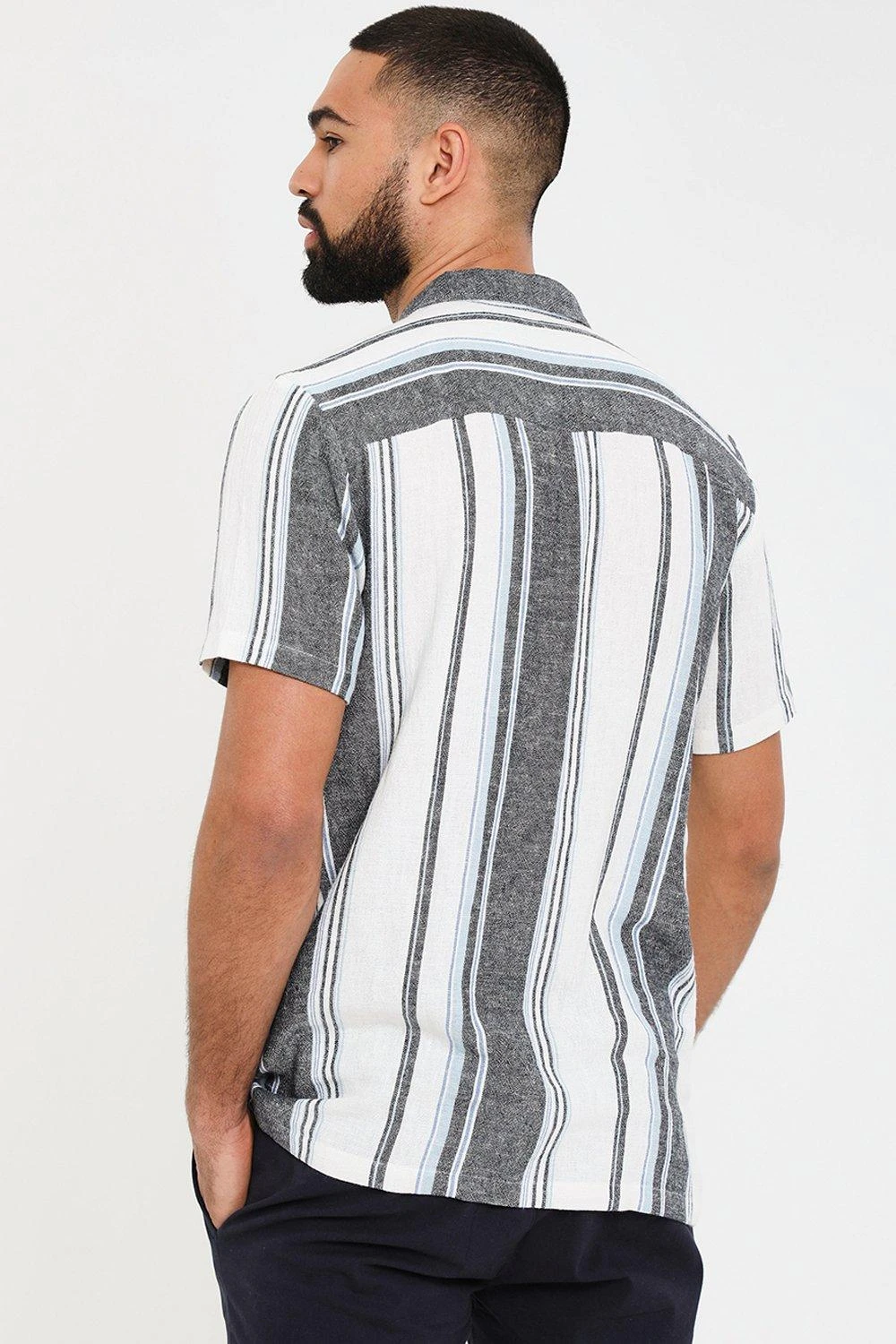 Threadbare 'Indigo' Luxe Linen Bland Revere Collar Short Sleeve Shirt 4 Threadbare 'Indigo' Luxe Linen Bland Revere Collar Short Sleeve Shirt - Image 2