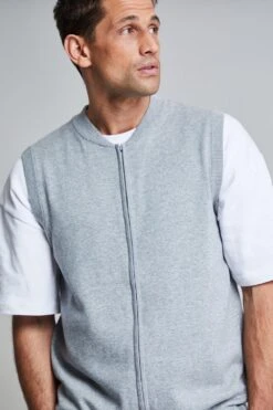 Threadbare 'Mason' Luxe Cotton Zip Up Knitted Gilet -Joe Browns Store m7625914270740 light20grey xl 3