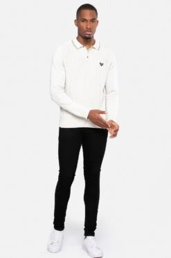 Threadbare 'Vive' Cotton Polo Collar Jumper -Joe Browns Store m7625914825445 natural xl 2