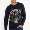 Threadbare 'Bottle' Crew Neck Festive Jumper -Joe Browns Store m7625914841919 navy xl