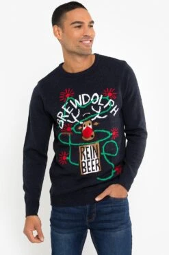 Threadbare 'Bottle' Crew Neck Festive Jumper