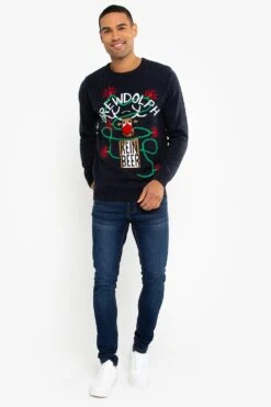 Threadbare 'Bottle' Crew Neck Festive Jumper -Joe Browns Store m7625914841919 navy xl 2