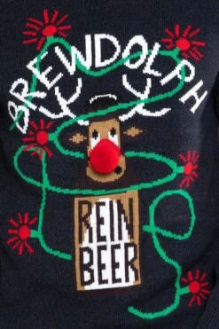 Threadbare 'Bottle' Crew Neck Festive Jumper -Joe Browns Store m7625914841919 navy xl 3