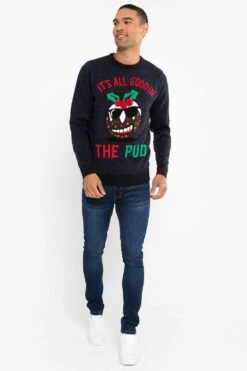 Threadbare 'Deveron' Crew Neck Festive Jumper -Joe Browns Store m7625914841964 navy xl 2