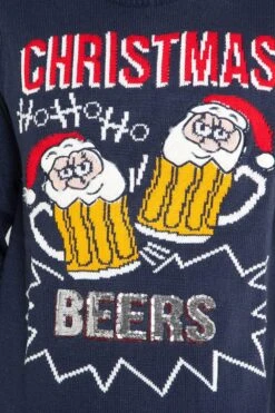 Threadbare 'Salute' Crew Neck Festive Jumper -Joe Browns Store m7625914842084 navy xl 3