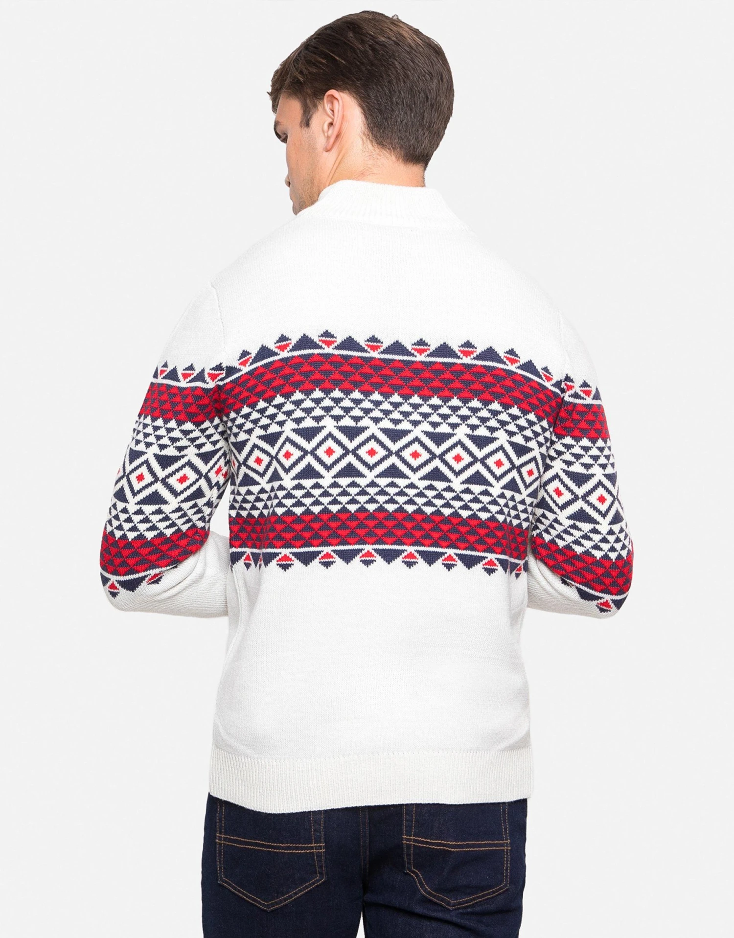 Threadbare 'Ballumbie' Zip Neck Festive Jumper 4 Threadbare 'Ballumbie' Zip Neck Festive Jumper - Image 2