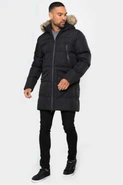 Threadbare 'Renfield' Showerproof Longline Padded Parka Coat 8 Threadbare 'Renfield' Showerproof Longline Padded Parka Coat -Joe Browns Store m7625914848116 black xl 2
