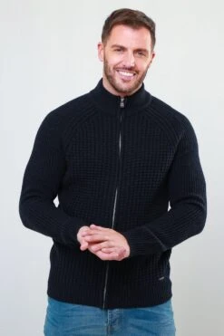 Threadbare 'Samb' Zip Through Cardigan With Wool