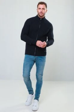 Threadbare 'Samb' Zip Through Cardigan With Wool -Joe Browns Store m7625914865786 navy xl 2