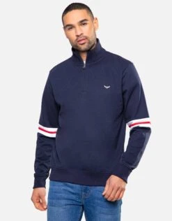 Threadbare 'Ralf' Zip Neck Sweatshirt