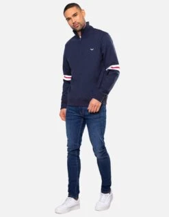 Threadbare 'Ralf' Zip Neck Sweatshirt -Joe Browns Store m7625914891464 navy xl 2