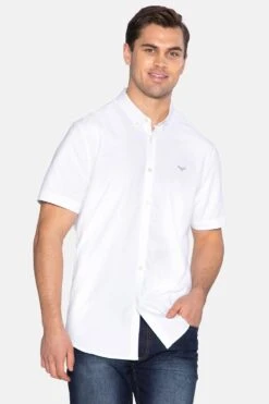 Threadbare Oxford Cotton 'Inferno' Short Sleeve Shirt