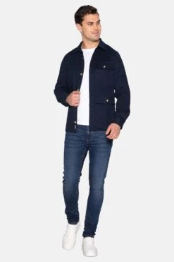 Threadbare Long Sleeve Cotton 'Eridge' Overshirt -Joe Browns Store m7625914927163 navy xl 2