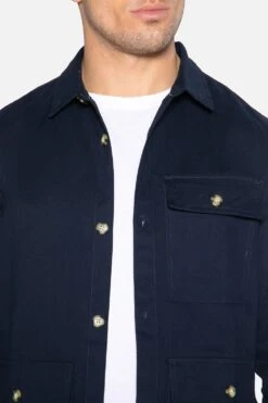 Threadbare Long Sleeve Cotton 'Eridge' Overshirt -Joe Browns Store m7625914927163 navy xl 3