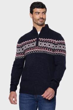 Threadbare 'Jasper' Zip Neck Jumper