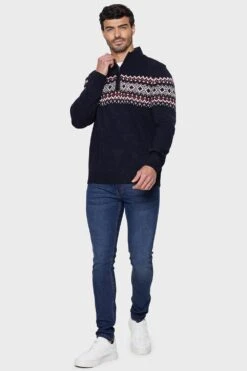 Threadbare 'Jasper' Zip Neck Jumper -Joe Browns Store m7625914984180 navy xl 2