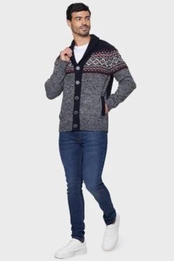 Threadbare 'Dean' Fairisle Shawl Collar Cardigan -Joe Browns Store m7625914984241 navy xl 2