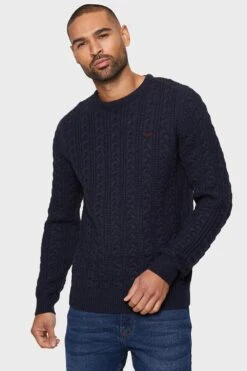 Threadbare 'Ely' Cable Knit Crew Neck Jumper