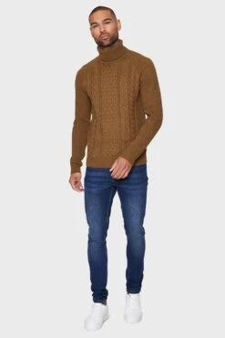 Threadbare 'Adrien' Roll Neck Jumper -Joe Browns Store m7625914992468 brown xl 2
