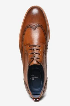 'Hanson' Premium Leather Brogue Sneaker -Joe Browns Store m7625936188276 brown xl 4