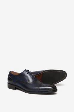 'Alpha' Premium Leather Oxford Shoes -Joe Browns Store m7625937600685 navy xl 3