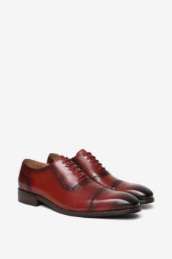 'Hamilton' Premium Leather Oxford Shoes -Joe Browns Store m7625937977947 burgundy xl 4