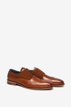 'Watergate' Tan Premium Leather & Suede Brogues