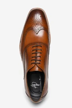 'Cromwell' Premium Leather Oxford Brogue Shoe 11 'Cromwell' Premium Leather Oxford Brogue Shoe -Joe Browns Store m7625943317232 brown xl 3